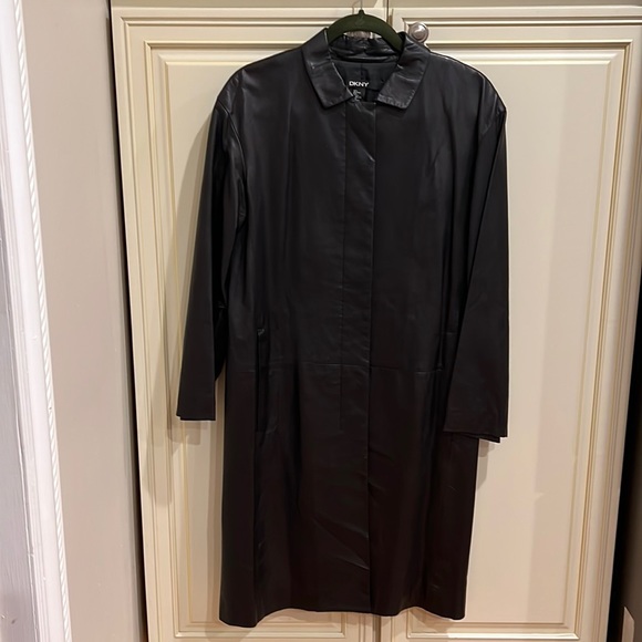 Dkny Jackets & Blazers - DKNY leather long coat (women)